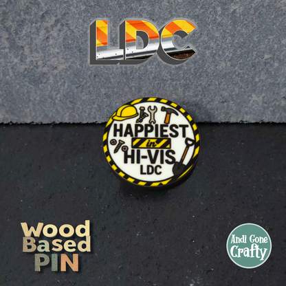Happiest in High Vis - Circle - LDC - JW Pin - Full Color