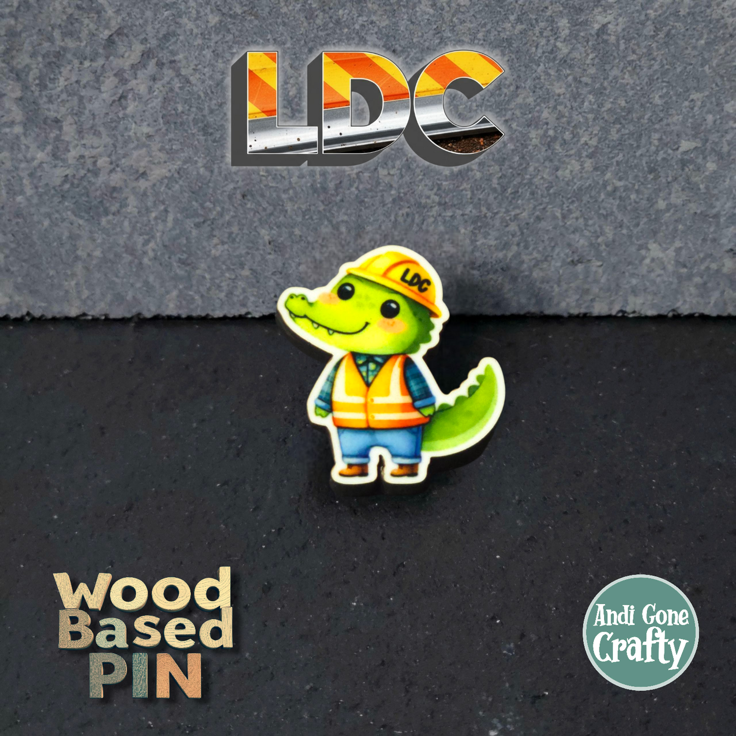 Crocodile Full Body - Construction Animals - LDC - JW Pin - Full Color