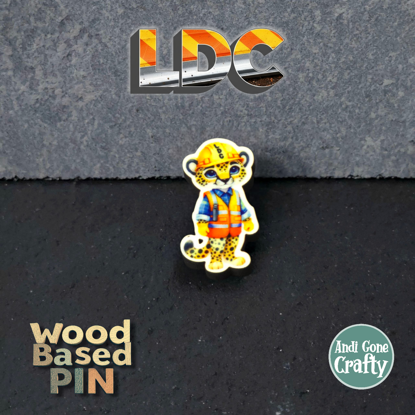 Cheetah Full Body - Construction Animals - LDC - JW Pin - Full Color