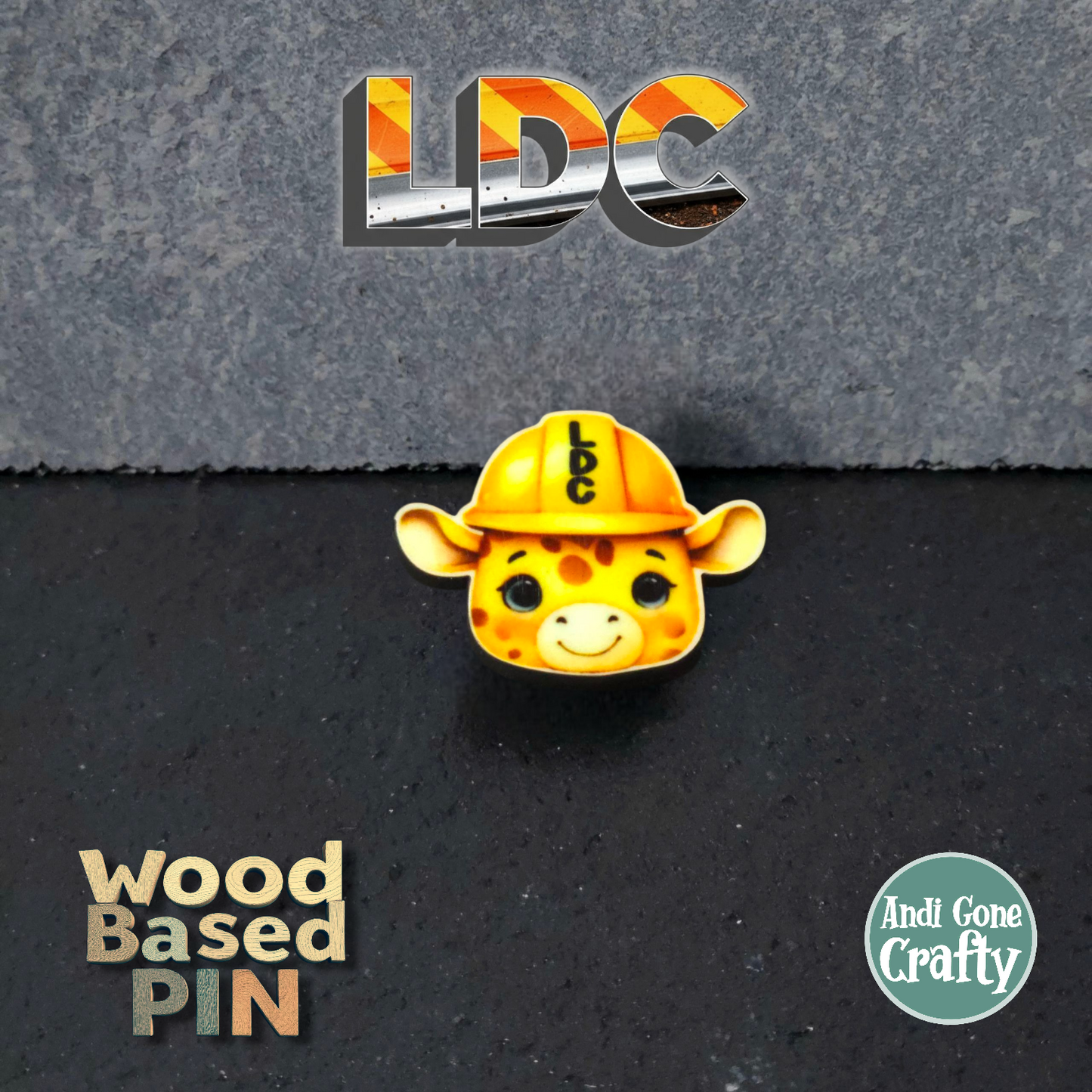 Giraffe Head - Construction Animals - LDC - JW Pin - Full Color