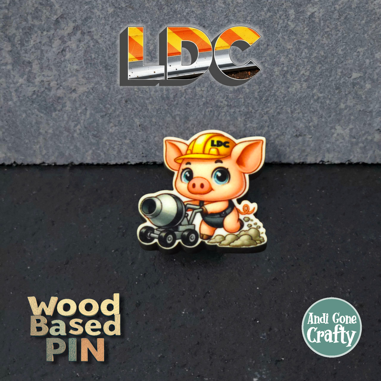 Pig - Construction Animals - LDC - JW Pin - Full Color
