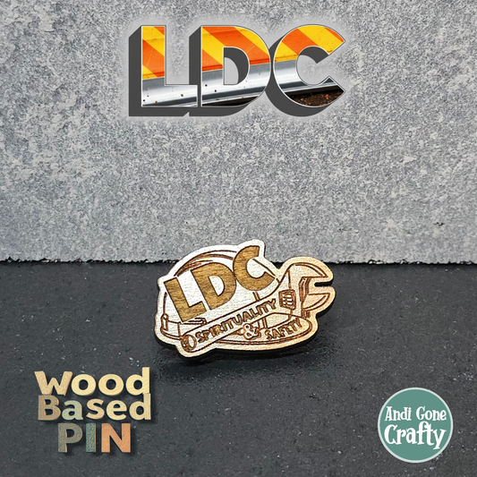 Hard Hat - Safety & Spirituality - LDC - JW Pin - Cherry Wood