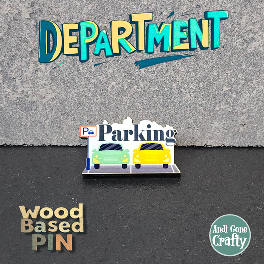 Green and Yellow Car - Parking - JW Department Pin