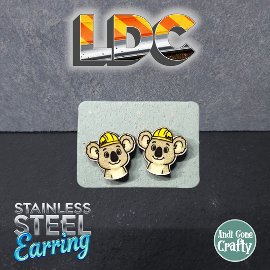 Koala Head - Animal - LDC Earrings - Stainless Steel