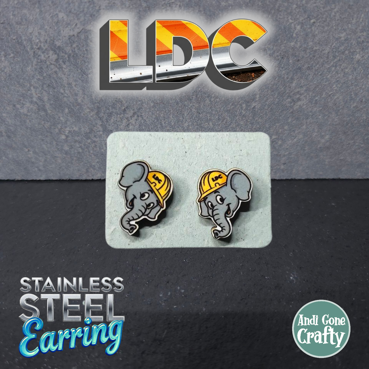 Boy Elephant - Animal - LDC Earrings - Stainless Steel
