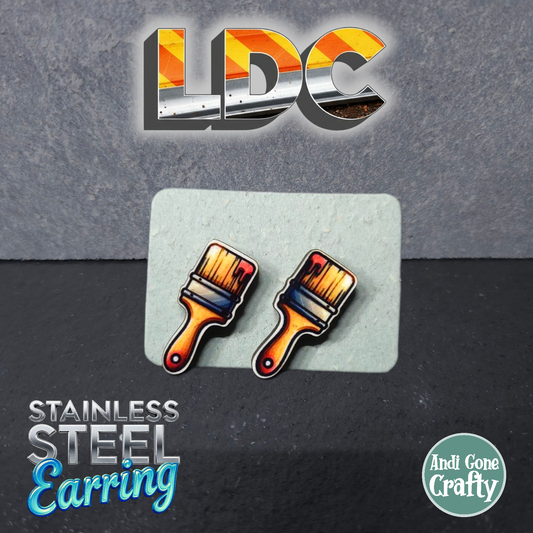 Paint Brush Long - Tool - LDC Earrings - Stainless Steel