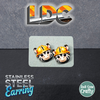 Zebra Head - Animal - LDC Earrings - Stainless Steel
