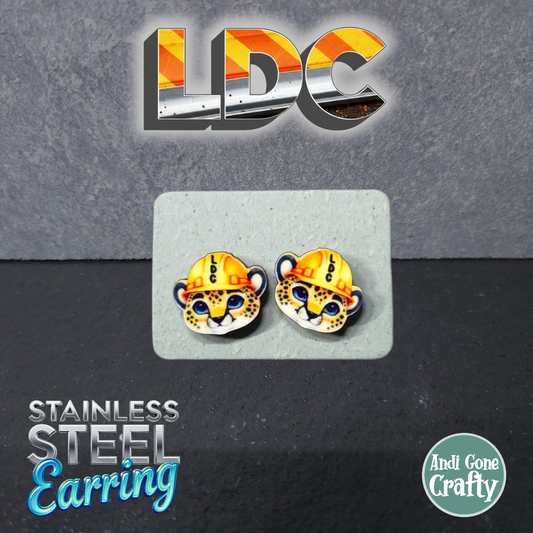 Cheetah Head - Animal - LDC Earrings - Stainless Steel