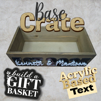 Base Crate with Black Mirror & White Acrylic Text