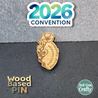 Poppy w/ Curved Text - Eternal Happiness - 2026 Convention - JW Pin - Cherry pin