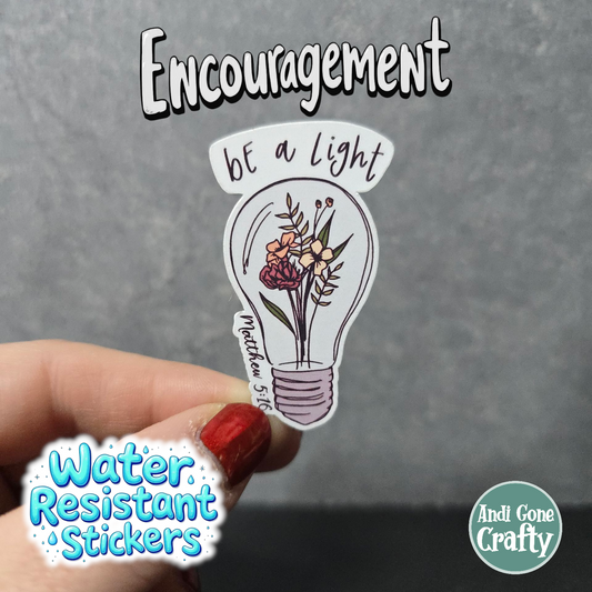 Be a Light - Encouragement - Variety Bulk Pack of 27 Stickers - Apx 2in - Water Resistant Stickers