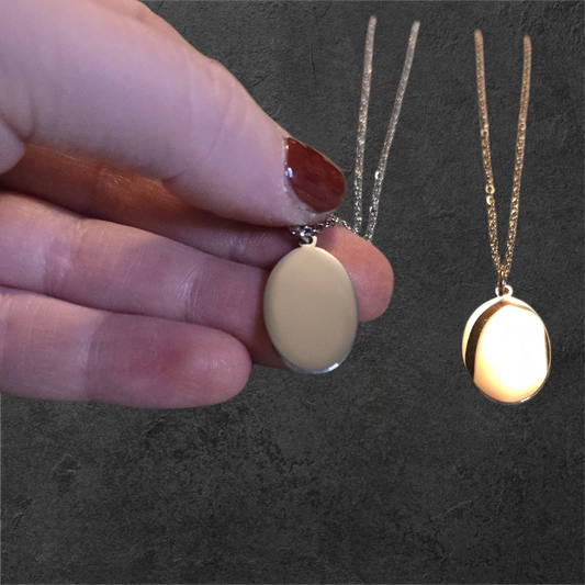 Oval Pendant - Ready to be Engraved - Premium Stainless Steel Piece #700035