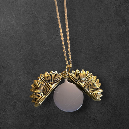 Sunflower Reveal Necklace - Ready to be Engraved - Premium Stainless Steel Piece #700031