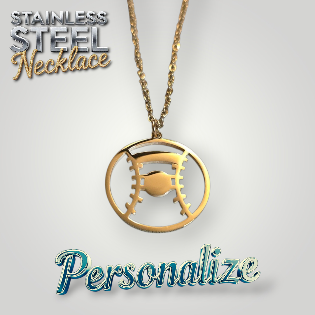 Baseball Necklace - Ready to be Engraved - Premium Stainless Steel Piece #700019