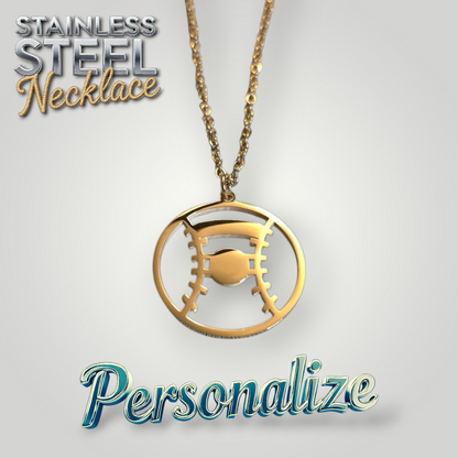 Baseball Necklace - Ready to be Engraved - Premium Stainless Steel Piece #700019