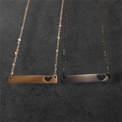Heart Horizontal Bar - Ready to be Engraved - Premium Stainless Steel Piece #700022