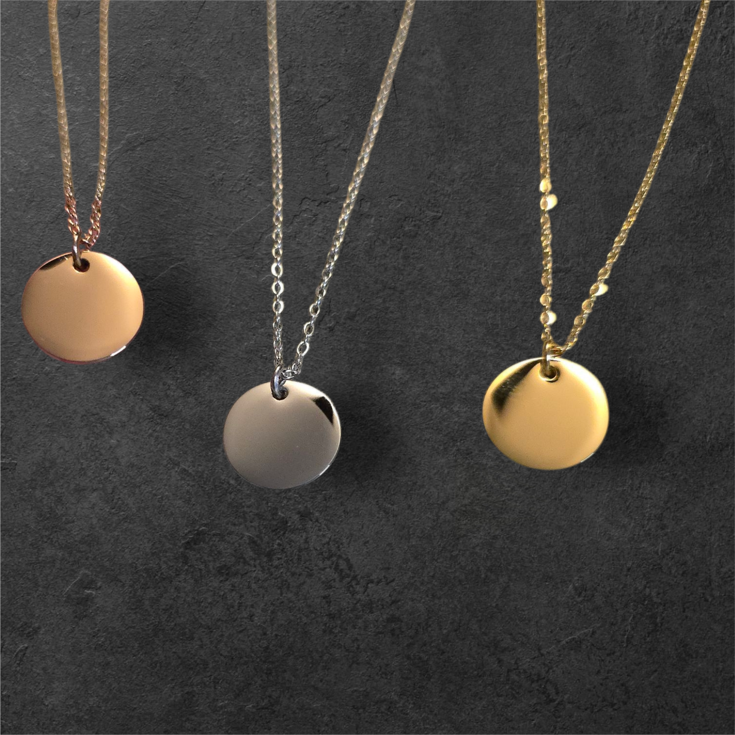 15mm Small Size Circle Pendant - Ready to be Engraved - Premium Stainless Steel Piece #700024