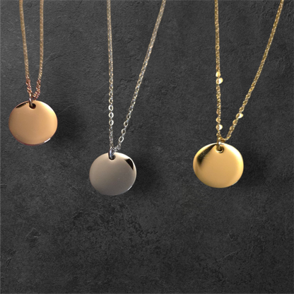 15mm Small Size Circle Pendant - Ready to be Engraved - Premium Stainless Steel Piece #700024