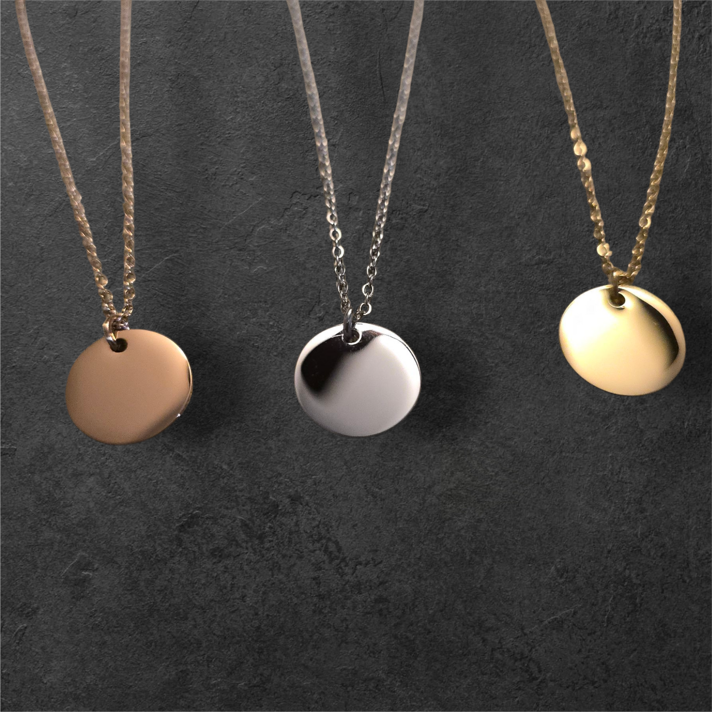 15mm Small Size Circle Pendant - Ready to be Engraved - Premium Stainless Steel Piece #700024