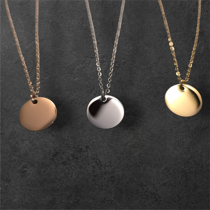 15mm Small Size Circle Pendant - Ready to be Engraved - Premium Stainless Steel Piece #700024