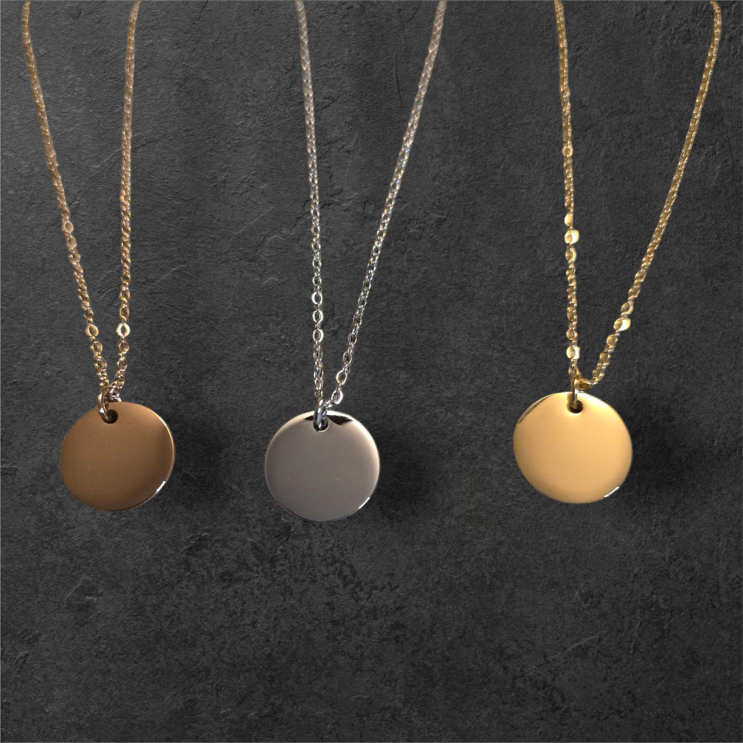 15mm Small Size Circle Pendant - Ready to be Engraved - Premium Stainless Steel Piece #700024