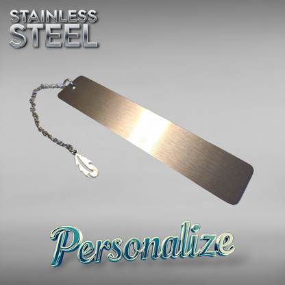 Bookmark with Feather - Ready to be Engraved - Premium Stainless Steel Piece #700008