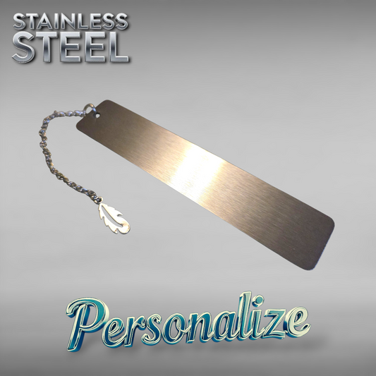 Bookmark with Feather - Ready to be Engraved - Premium Stainless Steel Piece #700008