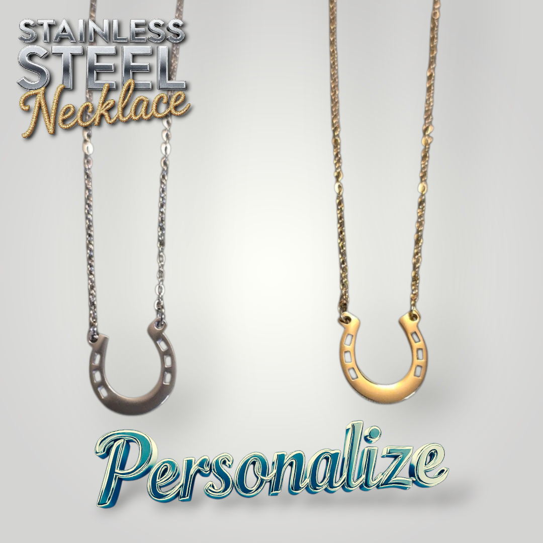 "Petite" Horse Shoe Necklace - Ready to be Engraved - Premium Stainless Steel Piece #700013