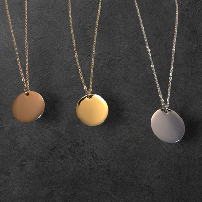 20mm - Medium Size Circle Pendant - Ready to be Engraved - Premium Stainless Steel Piece #700014