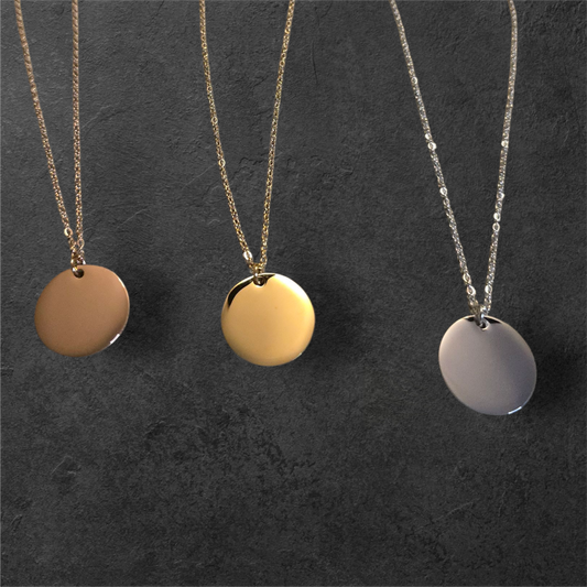 20mm - Medium Size Circle Pendant - Ready to be Engraved - Premium Stainless Steel Piece #700014