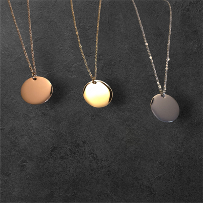 20mm - Medium Size Circle Pendant - Ready to be Engraved - Premium Stainless Steel Piece #700014