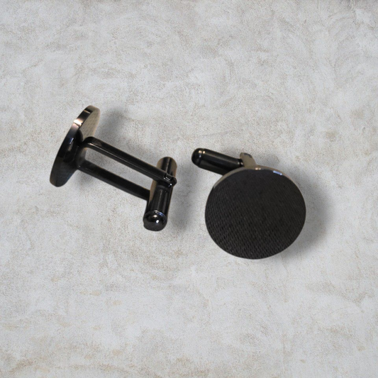 Black Cufflink - Ready to be Engraved - Premium Stainless Steel Piece #700010