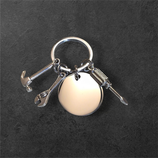 Tools Keychain - Ready to be Engraved - Premium Stainless Steel Piece #700011