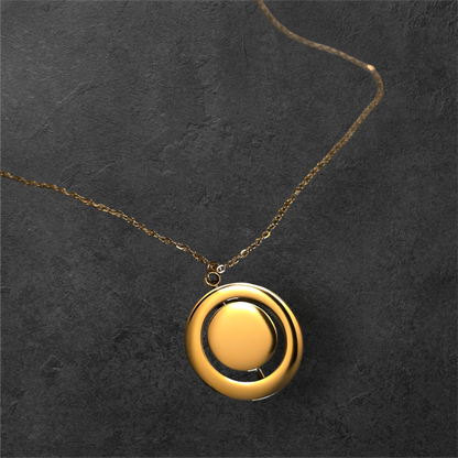 Gold Circle Swivel Necklace - Ready to be Engraved - Premium Stainless Steel Piece #700012