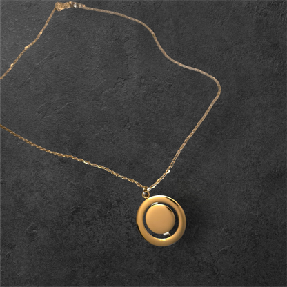 Gold Circle Swivel Necklace - Ready to be Engraved - Premium Stainless Steel Piece #700012