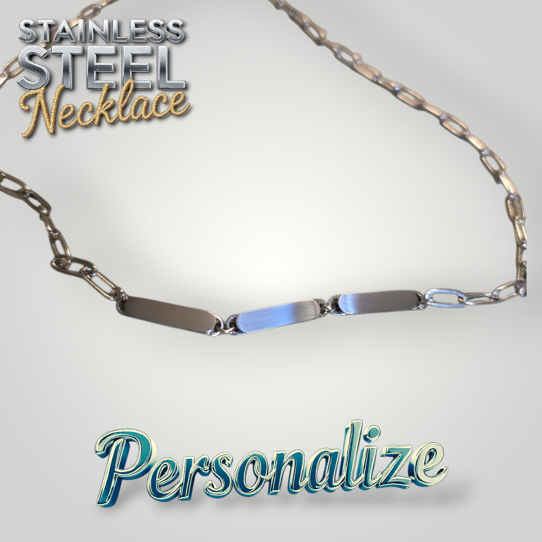 Paper Clip Necklace - Ready to be Engraved - Premium Stainless Steel Piece #700023