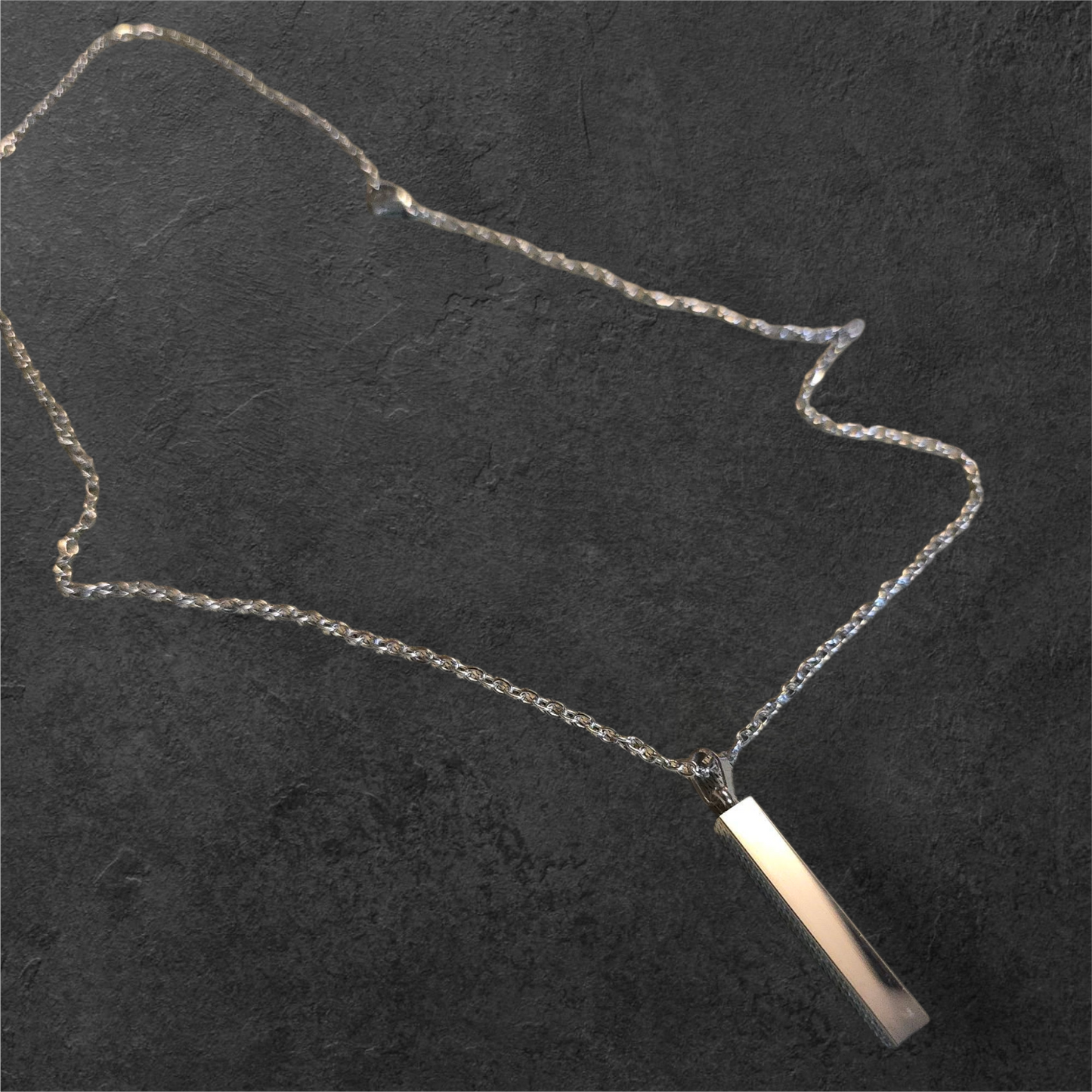 4 Sided Bar Pendant - Ready to be Engraved - Premium Stainless Steel Piece #700005