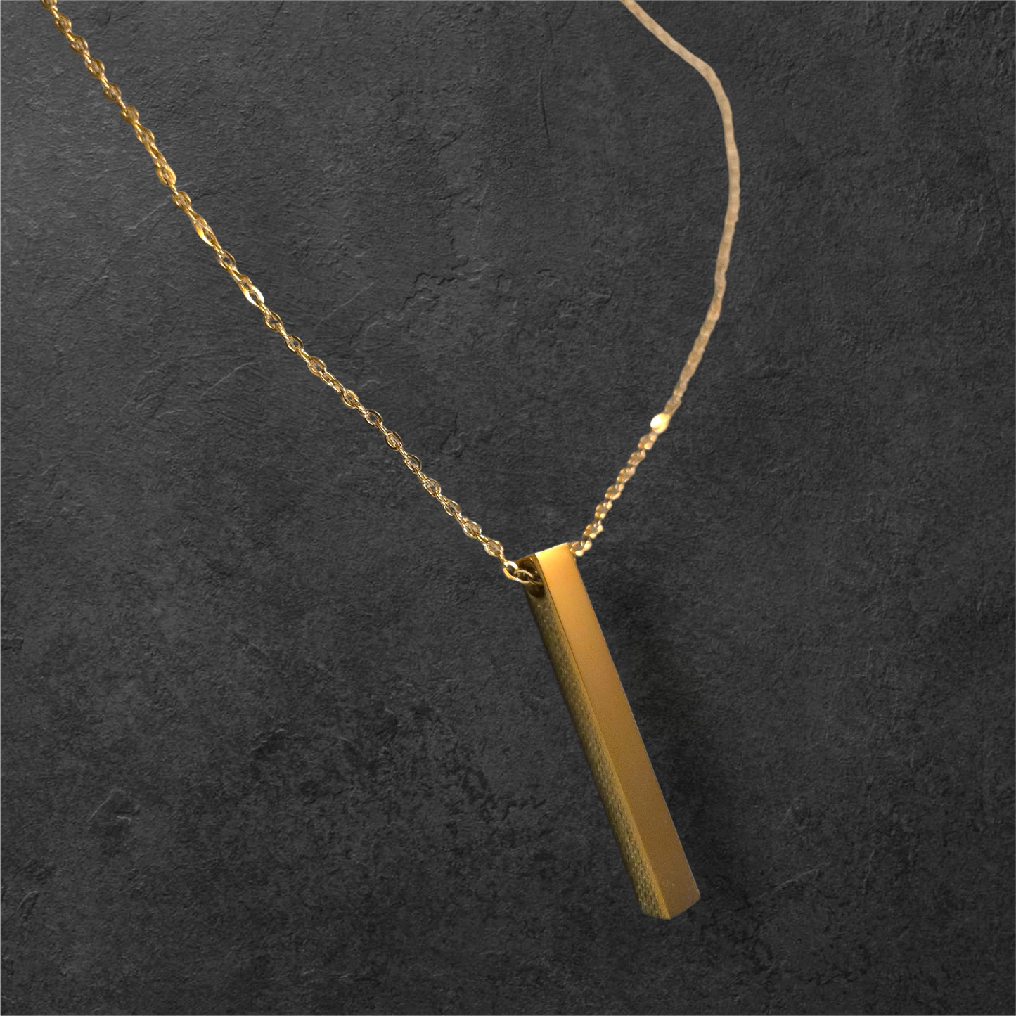 4 Sided Bar Pendant - Ready to be Engraved - Premium Stainless Steel Piece #700005