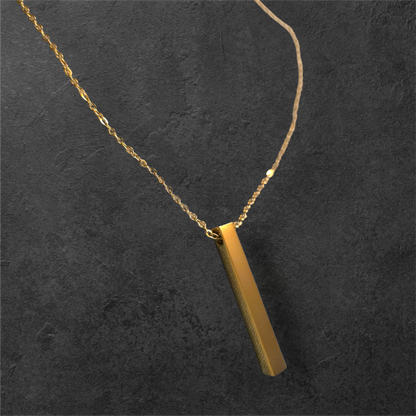 4 Sided Bar Pendant - Ready to be Engraved - Premium Stainless Steel Piece #700005