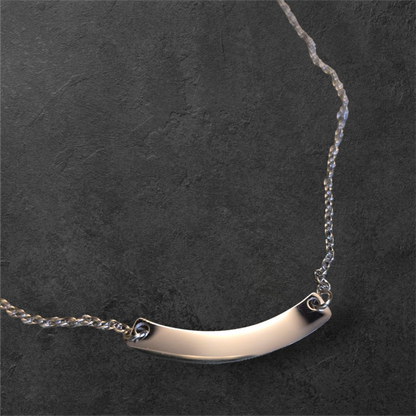 Curved Bar Necklace - Ready to be Engraved - Premium Stainless Steel Piece #700007