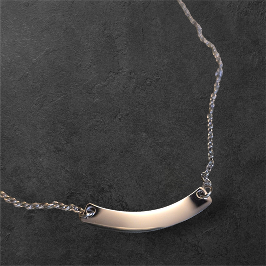 Curved Bar Necklace - Ready to be Engraved - Premium Stainless Steel Piece #700007