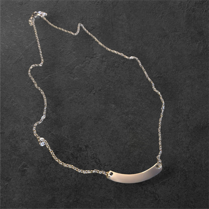 Curved Bar Necklace - Ready to be Engraved - Premium Stainless Steel Piece #700007