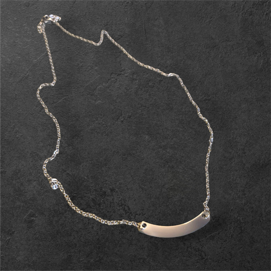 Curved Bar Necklace - Ready to be Engraved - Premium Stainless Steel Piece #700007