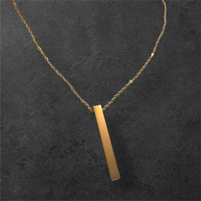 4 Sided Bar Pendant - Ready to be Engraved - Premium Stainless Steel Piece #700005
