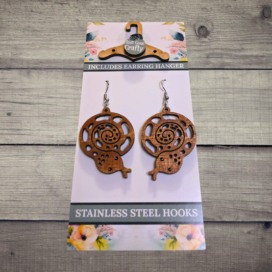 Snake - (Lightweight Wood and Stainless Steel Hooks) -  Earring Number 300446