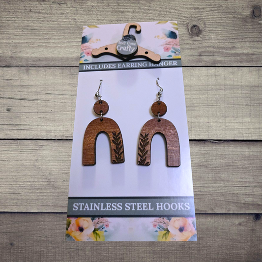 Shape - (Lightweight Wood and Stainless Steel Hooks) -  Earring Number 300452