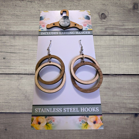 Shape - (Lightweight Wood and Stainless Steel Hooks) -  Earring Number 300443