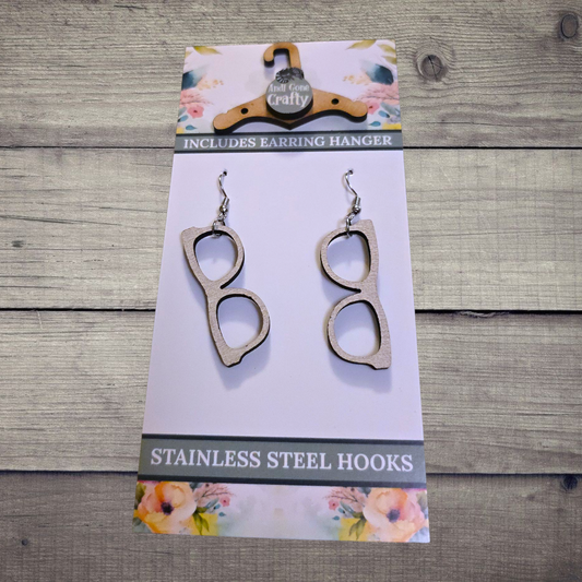 Glasses - (Lightweight Wood and Stainless Steel Hooks) -  Earring Number 300427