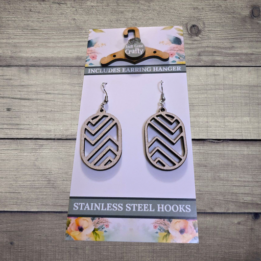 Shape - (Lightweight Wood and Stainless Steel Hooks) -  Earring Number 300356