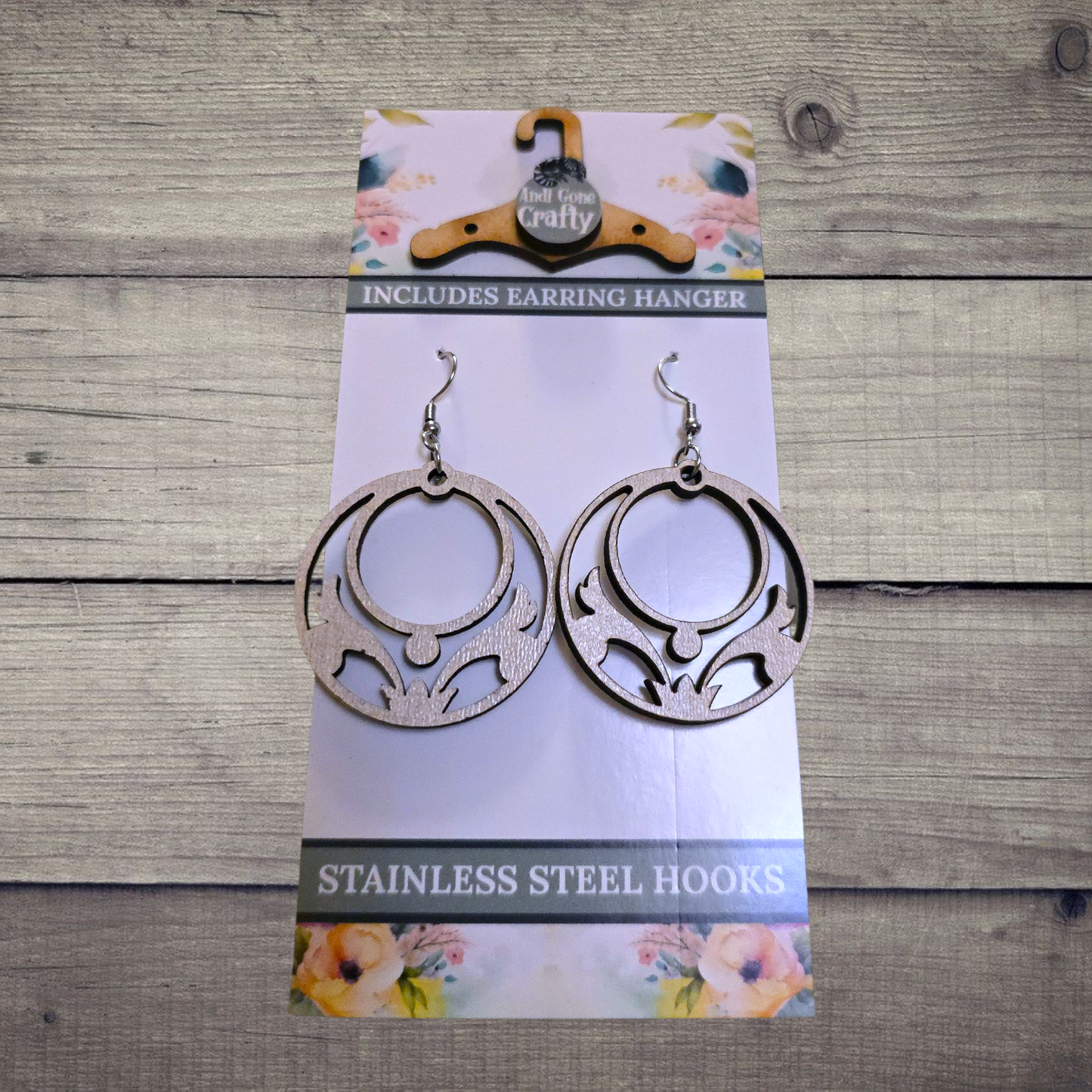 Shapes - (Lightweight Wood and Stainless Steel Hooks) -  Earring Number 300372